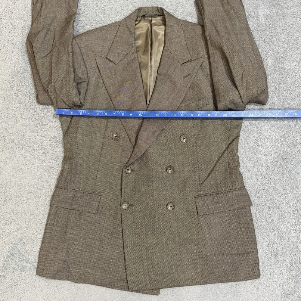 VTG 80s Polo Ralph Lauren 43R Wool BIRDSEYE Double Breast Blazer Suit Jacket